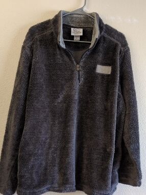 Ducks Unlimited Men's Size L Plush Half-Zip Fleece Pullover - Charcoal Gray